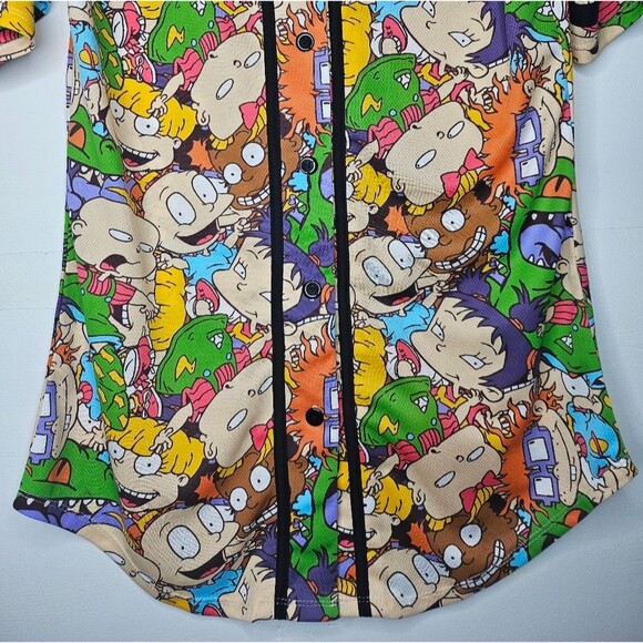 Nickelodeon Retro Rugrats Baseball Jersey 90s Inspired Novelty Print Tee Size L - Picture 4 of 7